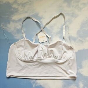 White Soft & Stretchy Active Bralette Crop Top Active Tank Top Workout Top